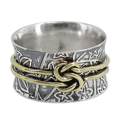 Sterling Silver With Brass Band