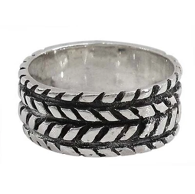 Sterling Silver Chain Style Ring, 10mm Width