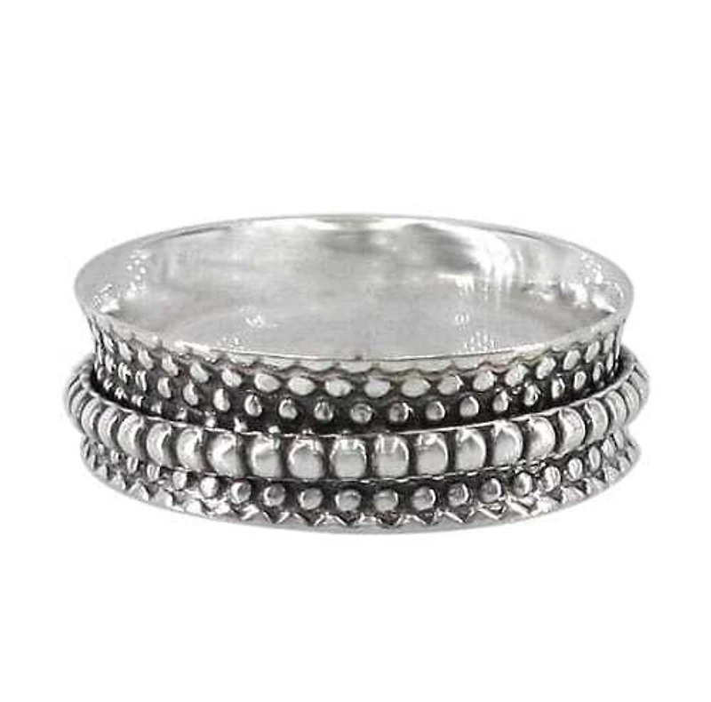 Sterling Silver Meditation Ring, 7mm Width