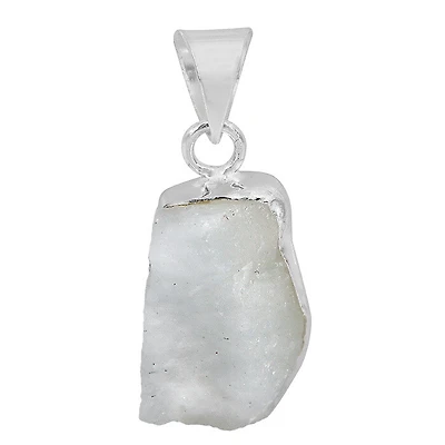 Sterling Silver, Rough Moonstone Pendant