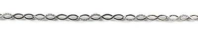 10K White Gold Fancy Infinity Loop Cubic Bracelet