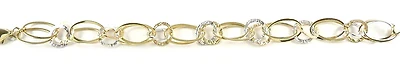 10K Yellow & White Gold Shimmer Cut Bracelet