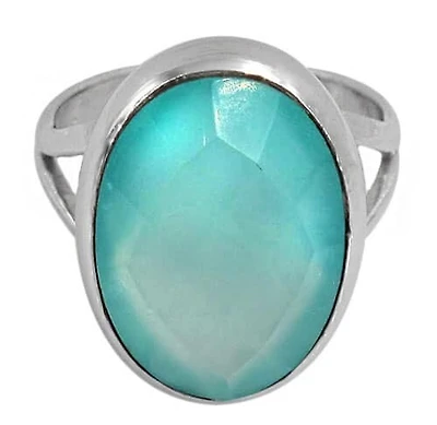 Sterling Silver With Rhodium, 20X15mm Stone Ring, Colour And Size May Vary
