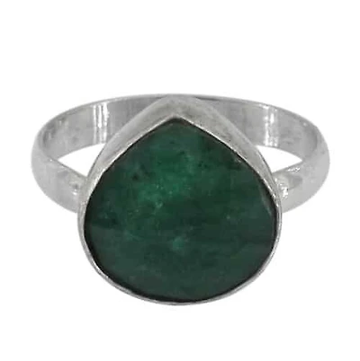 Sterling Silver With Rhodium, 13X14mm Stone Ring With 3mm Band, Colour And Size May Vary