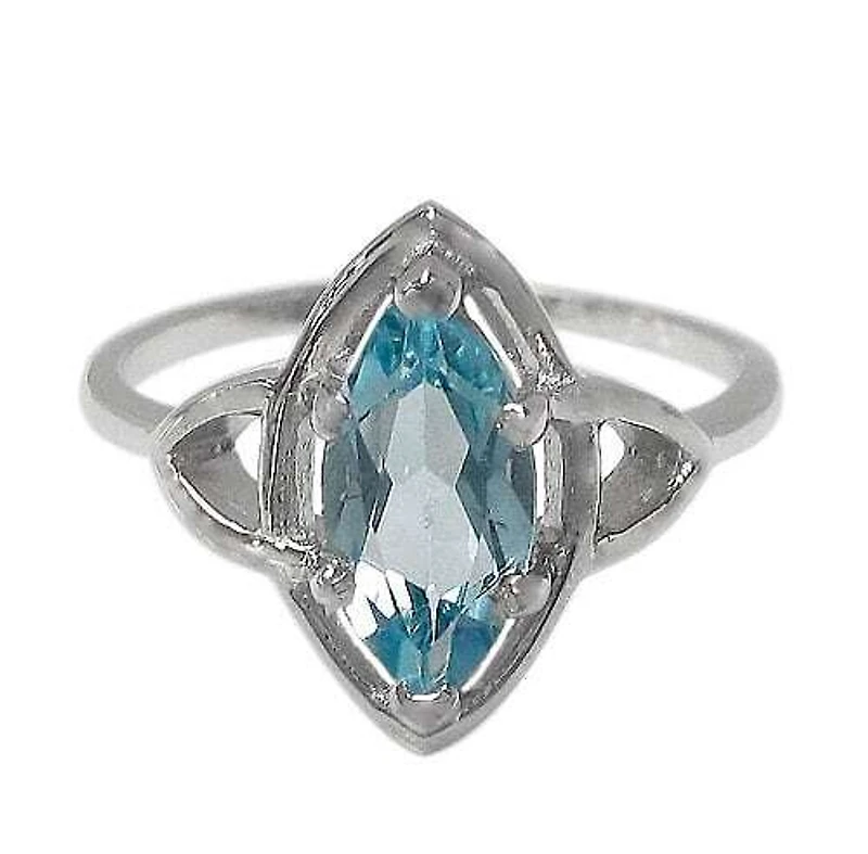 Sterling Silver With Rhodium, 14X6mm Stone Ring