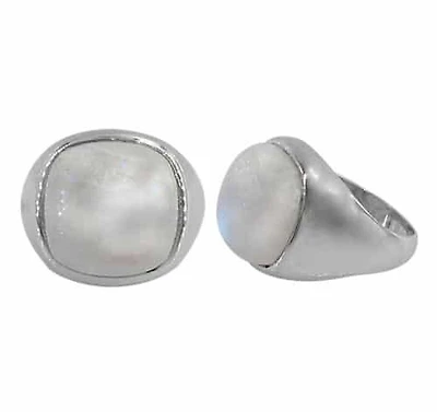 Sterling Silver With Rhodium, 14X14mm Stone Ring, Colour And Size May Vary