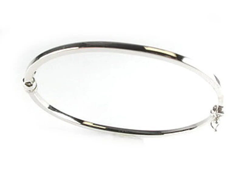 10K White Gold Smooth Bangle Bracelet