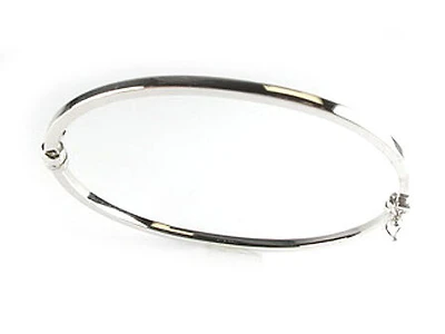 10K White Gold Smooth Bangle Bracelet
