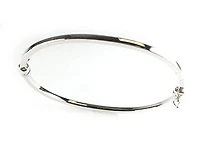 10K White Gold Smooth Bangle Bracelet