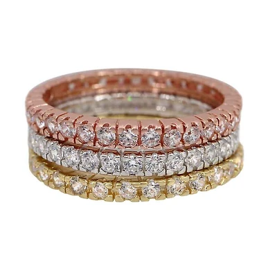 Sterling Silver With 3 Tone