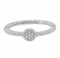 Sterling Silver With Rhodium, Cubic Zirconia Ring