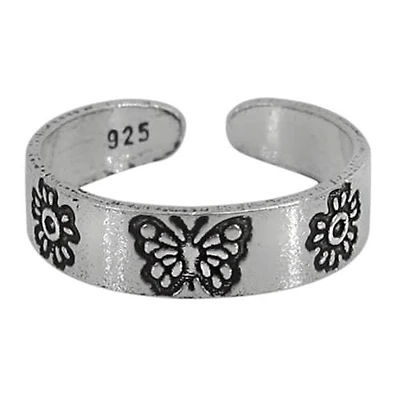 Sterling Silver, Adjustable Toe Ring, 4.5mm Width