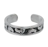 Sterling Silver, Adjustable Toe Ring With Feet Shape Design