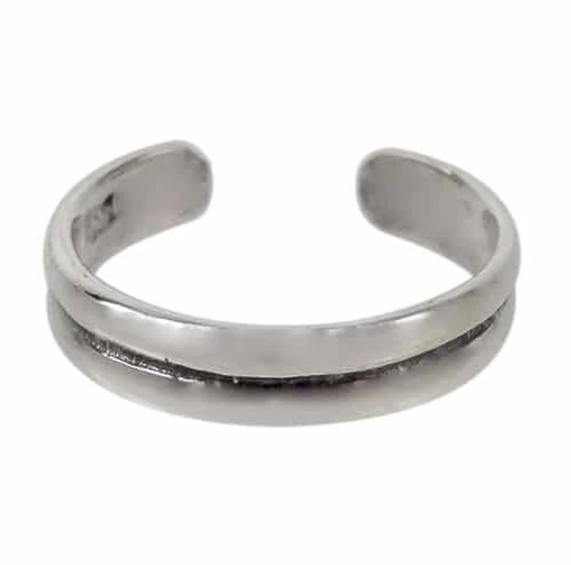 Sterling Silver, Adjustable Toe Ring With Double Bar Design