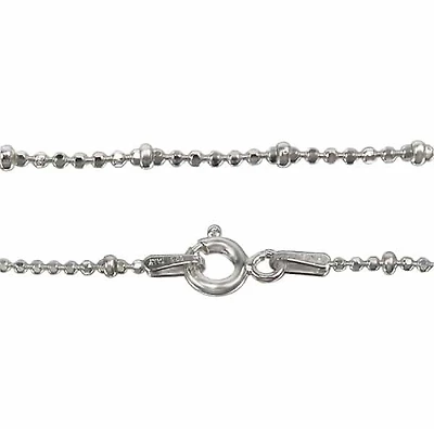 Sterling Silver Anklet, Diamond Cut Bead With 2mm Rondelle Bead