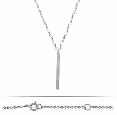 Sterling Silver With Rhodium, Vertical Bar (24X2mm) Charm