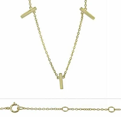 Sterling Silver With Gold Plated,  Multi Bar (11×1.5mm) Charm