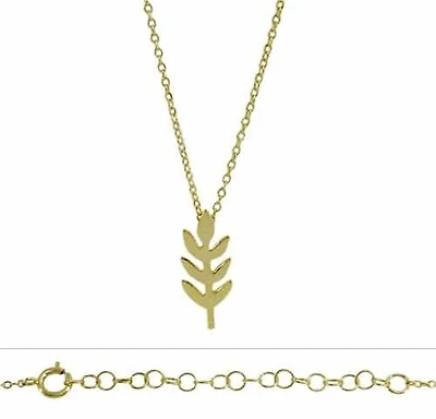 Sterling Silver With Gold Plated, Leaf (7X20mm) Charm