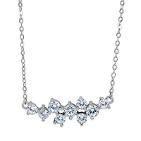 Sterling Silver With Rhodium, Cubic Zirconia Necklace