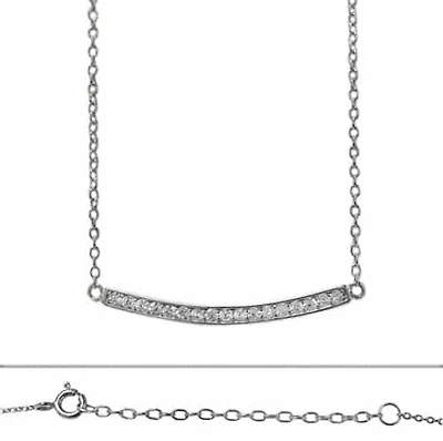 Sterling Silver With Rhodium, Curved Bar (29X2mm) Charm