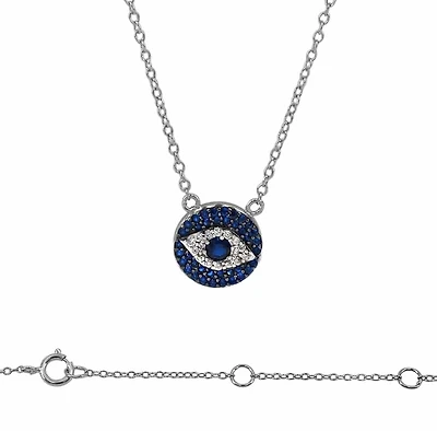 Sterling Silver With Rhodium, Evil Eye (10mm) Charm