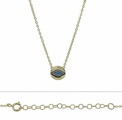 Sterling Silver With Gold Plated, Evil Eye (9mm) Charm