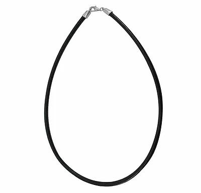 5mm Greek Leather Cord Necklace, Sterling Silver Clasp With Rhodium
