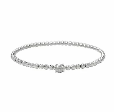 Sterling Silver, Elastic Bracelet With 3mm Smooth Ball Bead