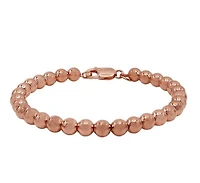Sterling Silver With Rose Gold, 6mm Ball Bead Bracelet