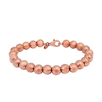 Sterling Silver With Rose Gold, 8mm Ball Bead Bracelet