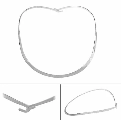 Sterling Silver, Flat Oval Shape Choker With Hook Closure. Approx Size: 4mm Width