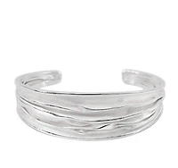 Sterling Silver, Ripple Bangle With Matte Finished, 20mm Width