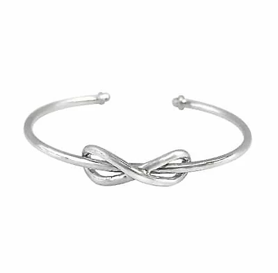 Sterling Silver Bangle With Infinity Charm. Approximate Charm Size: 24mm L X 8mm W
