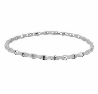 Sterling Silver, Bamboo Style Bangle, Outer Dimensions 71mm D X 3mm W