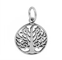 Sterling Silver, Tree Of Life Pendant, 17mm Diameter