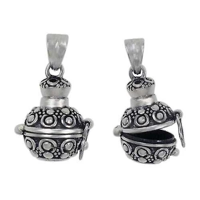 Sterling Silver, 22×16.5mm Prayer Box Pendant