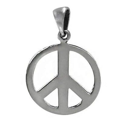 Sterling Silver, Peace Sign Pendant, 16mm Diameter, 1mm Thickness