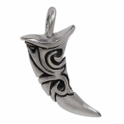 Sterling Silver Horn Pendant, 25X13mm Frame