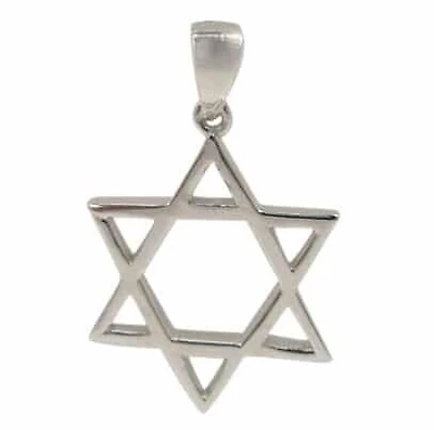 Sterling Silver, Plain, Smooth Star Of David Pendant. Approximate Size: 26mm L X 23mm W X 2mm T