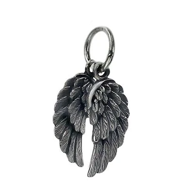 Sterling Silver, Two Piece, Smooth Flat Angel’S Wing Pendant. Approx Pendant Size: 19mm L X 8mm W X 1.5mm T
