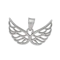 Sterling Silver With Rhodium Wing Pendant, 12X20mm