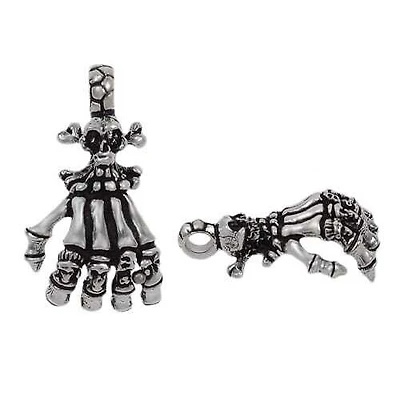 Sterling Silver, Fancy Style, Smooth Skeleton Hand Pendant. Approx Pendant Size: 35.5mm L X 19mm W(Size May Vary)