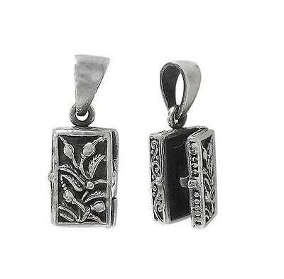 Sterling Silver, 14X9mm Prayer Box Pendant