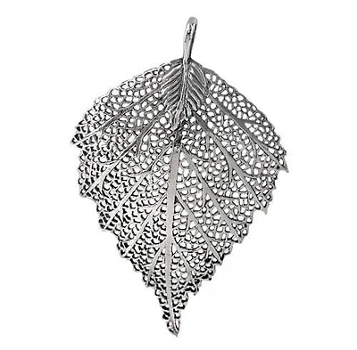 Sterling Silver Leaf Pendant, 35X45mm (Outer Frame)