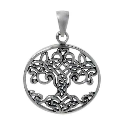 Sterling Silver, Detail Filigree Tree Of Life Pendant. Approx Size: 24mm D X 1.2mm T