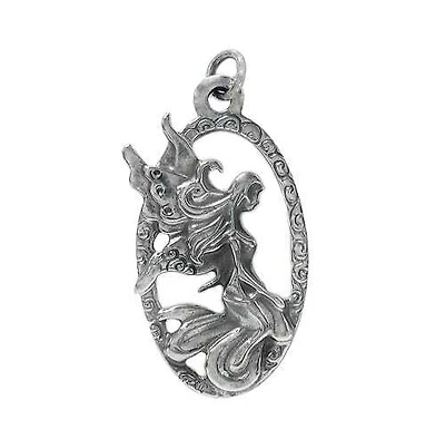 Sterling Silver, Fairy Pendant With 7mm Loop. Approximate Pendant Size: 38mm L X 25mm W X 2mm T
