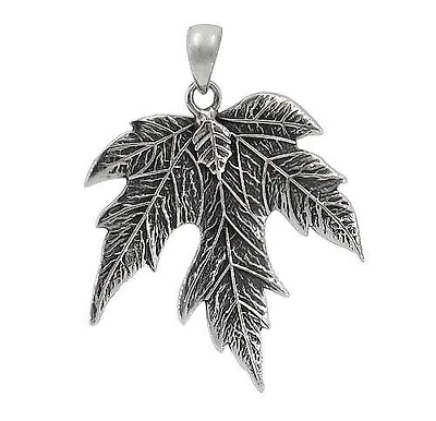 Sterling Silver Leaf Pendant, 35X32mm(Outer Frame)