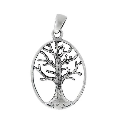 Sterling Silver, Tree Of Life Pendant. Approx Pendant Size: 21mm L X 17mm W X 1.5 T