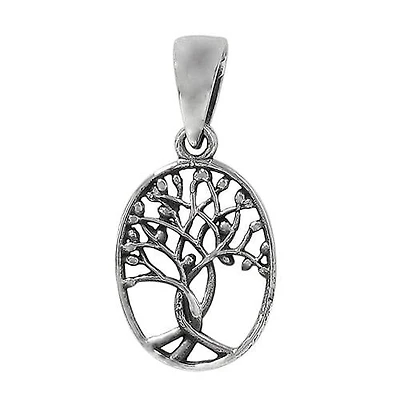 Sterling Silver, Tree Of Life Pendant. Approx Pendant Size: 16mm L X 12mm W X 1mm T