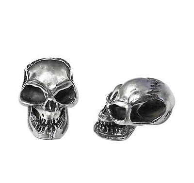 Sterling Silver, Smooth Skull Pendant With 4mm Hole. Approx Pendant Size: 17mm L X 10mm W